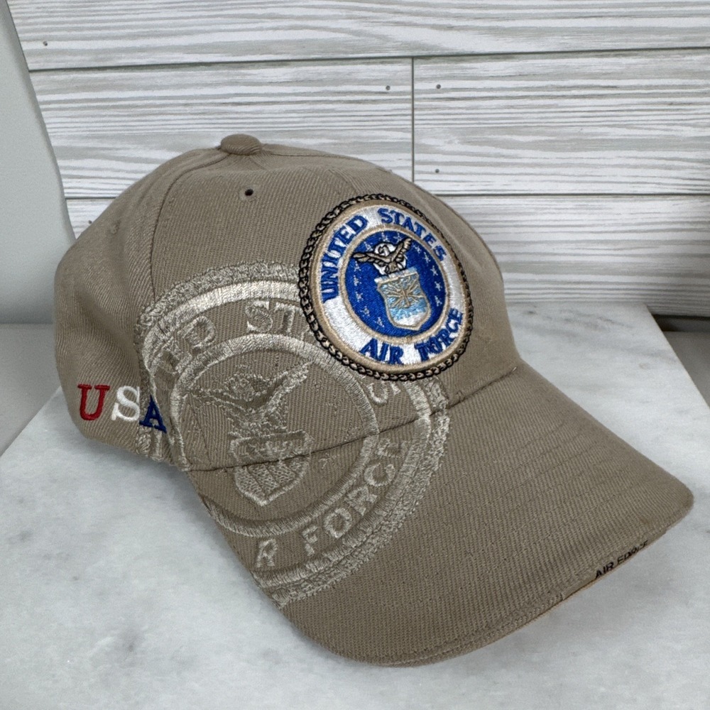 United States Air Force Hat Embossed City Hunter Brand One Size Khaki Quality